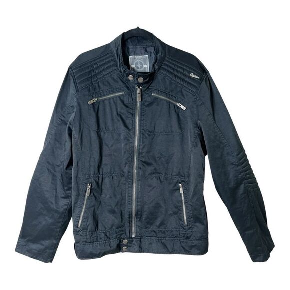 Chevignon Women’s Vintage Black Full Zip Biker Motorcycle Jacket Extra Large - Picture 1 of 11